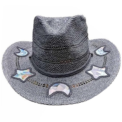 Straw Beach Sun Hat for Women Girls Shapeable Cowgirl Hat Vintage Summer Woven Sun Hat for Summer Travel