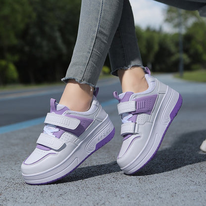 New Children's Roller Skates Boys Girls Double Wheel Unisex Roller Skates Shoes New Sneakers  Outdoor Sports Casual Shoes