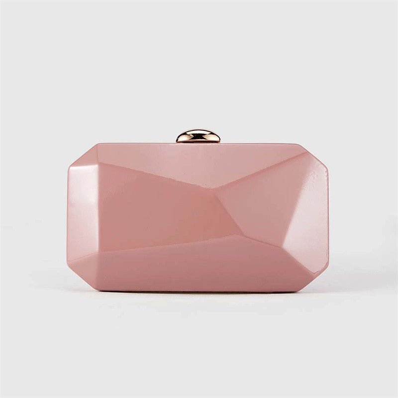 Fashion Clutch Bags for Women Glossy PU Evening Purse Burgundy Geometric Shape Female Handbag Special Valentine's Day Gift