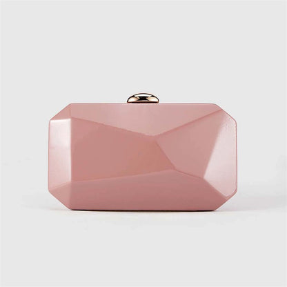 Fashion Clutch Bags for Women Glossy PU Evening Purse Burgundy Geometric Shape Female Handbag Special Valentine's Day Gift