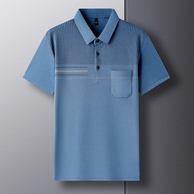 Men's Comfortable, Breathable, Fashion Versatile New Summer Cool True Pocket POLO Shirt Short Sleeve