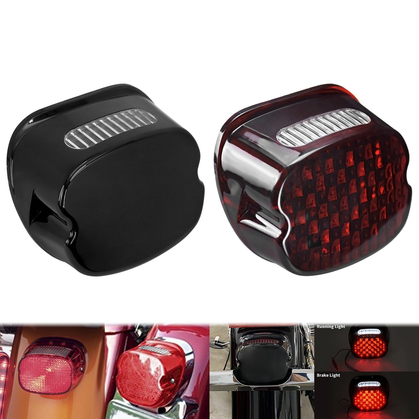 Lanterna traseira de LED de motocicleta para Harley Touring Road King FLHR Softail FL Sportster XL883 1200 Dyna Fat Boy luz de freio traseira
