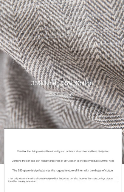 Cotton and Linen Vertical Collar Tight Waist M65 Hunting Jacket Retro All-match Spring and Summer Lightweight Casual Jacket