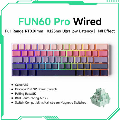 Akko MonsGeek FUN68 FUN60 PRO&MAX  HE Magnetic Keyboard 60% 65% Gaming Keyboards Rapid Trigger 8K Custom Keyboard Gamer Esports