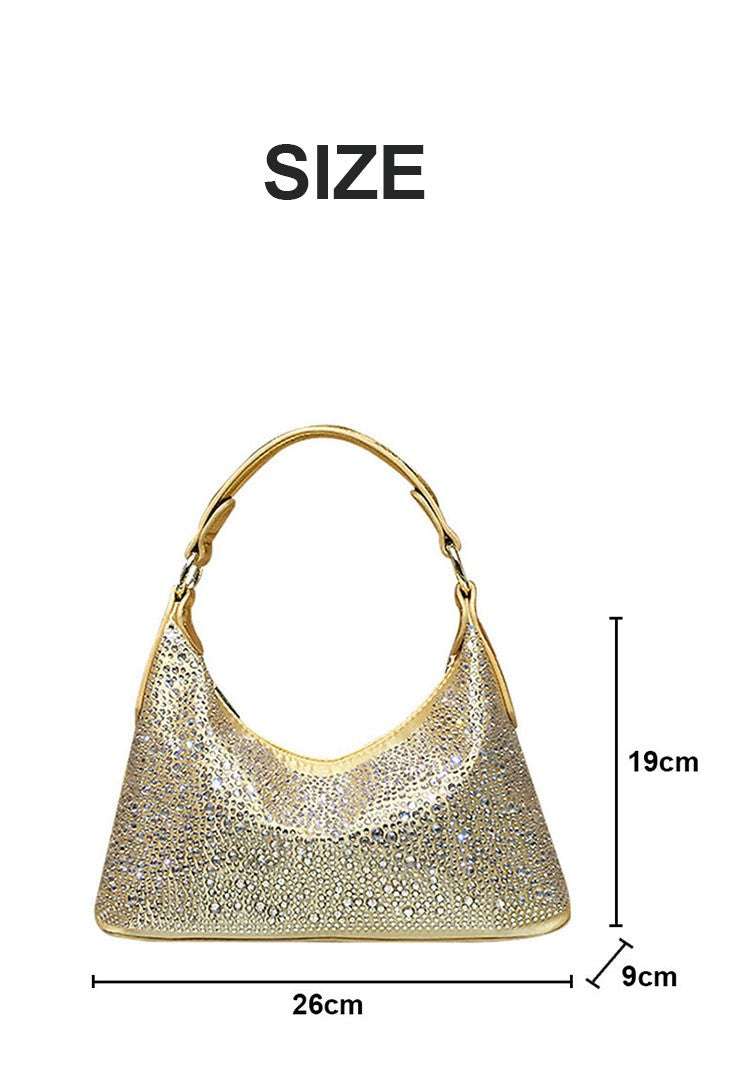 Women Evening Bag 2025 New Shiny Rhinestone Women's Shoulder Bag Fashion Luxury Dinner Party Handbag Female Crossbody Bags
