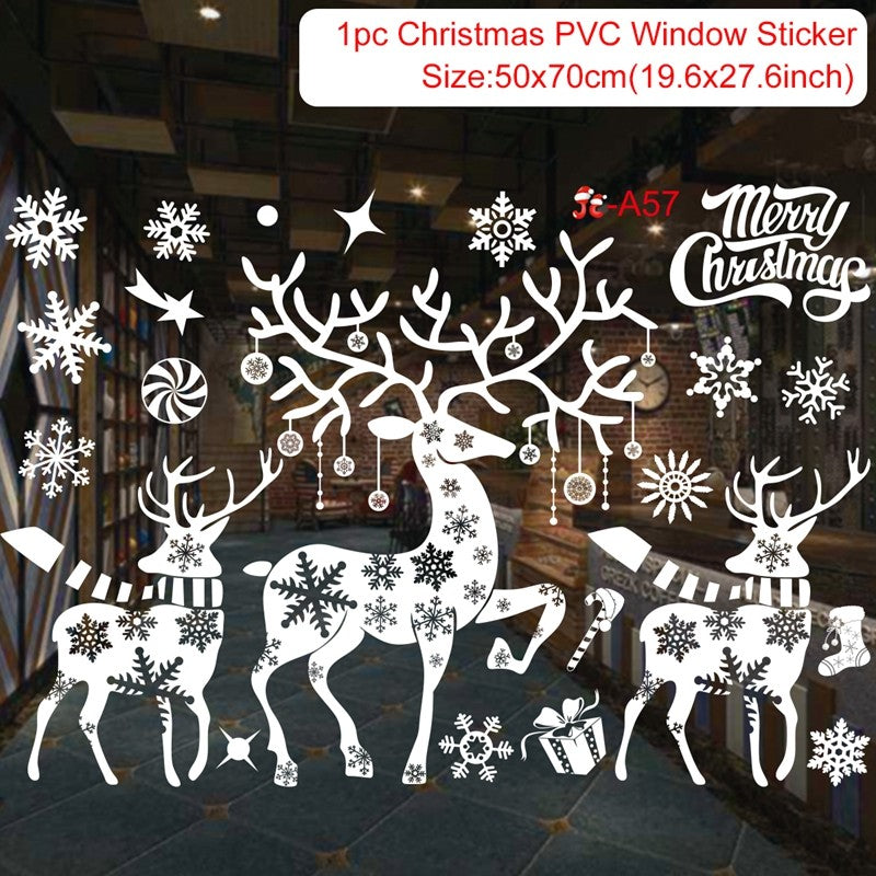 2025 Merry Christmas Wall Sticker Window Glass Merry Christmas Decor for Home Living Room Wall Decor 2026 Happy New Year Sticker