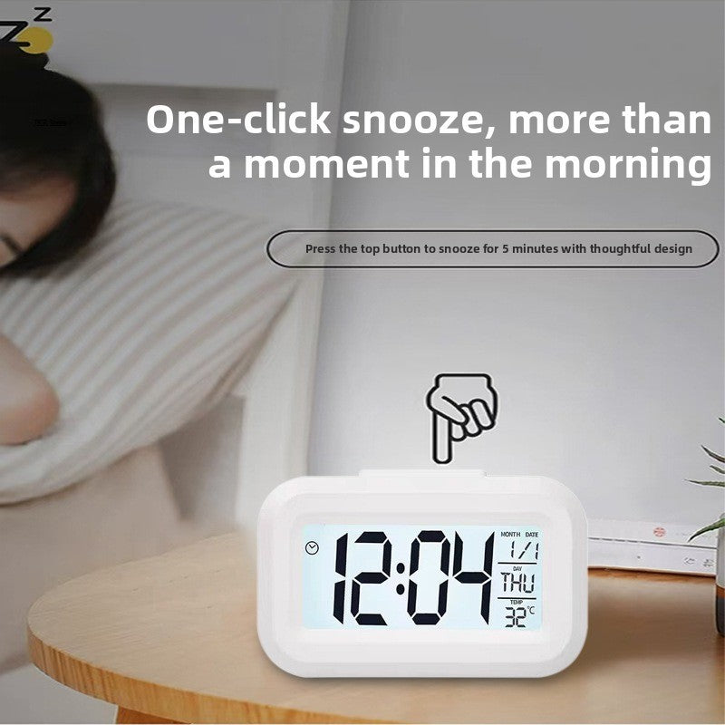 Alarm Clock Digital Clock LED Electronic With Backlight Snooze Calendar For Home Office Desktop Table Screen Display Watch