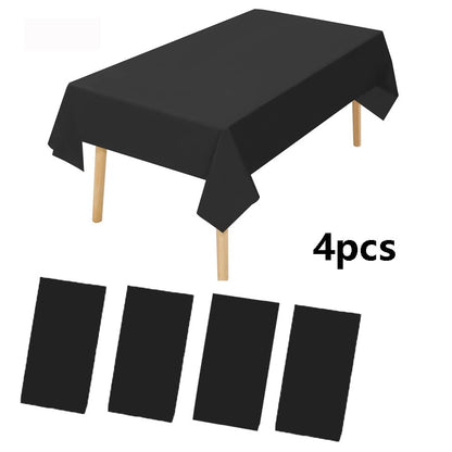 Black Rectangular Tablecloth - 54 x 108 inches - Disposable tablecloths for meals, parties and other occasions.