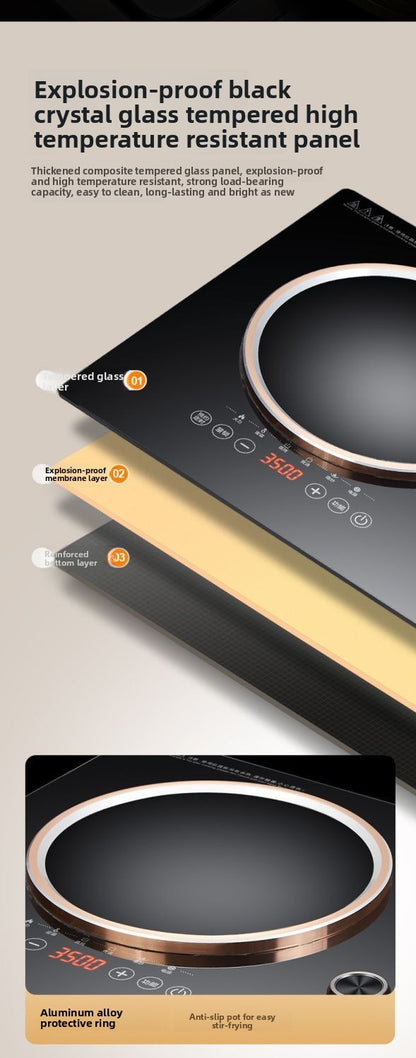 Dual Fuel 3500W Gas Electric Cooker Household Concave Induction Cooktop Class Energy Built-in Countertop Natural Gas Easy Table