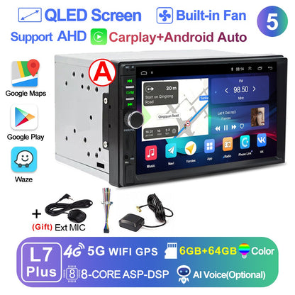 LEHX Universal 7inch 2Din Car Radio Android 15 Car Multimedia Carplay Autoradio Stereo For toyota Nissan Jeep Hyundai Kia VW