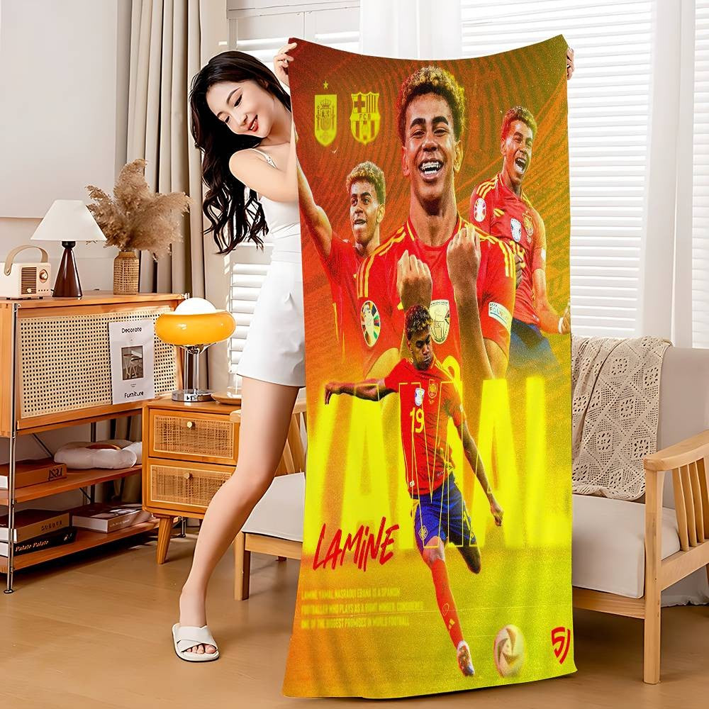Popular Football Stars L-Lamine Y-Yamal Microfiber Beach Towel Absorbent dry Soft Yoga Swimming Resort Mountain Climbing Towel