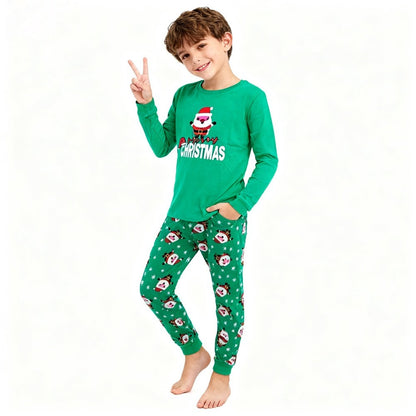 Boys Girls Christmas Long Sleeve Pajama Sets Kids Santa Claus Pjs Baby Pijamas Children Soft Sleepwear For "Merry Christmas";;VERDADEIRO;;"CR1707,10T