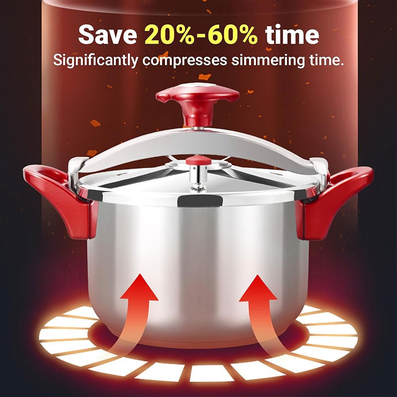 3L/6L/8L Cooking Pressure Cooker Large Capacity Stainless Steel Pressure Cooker Explosion-Proof Cookware for Gas Induction Stove