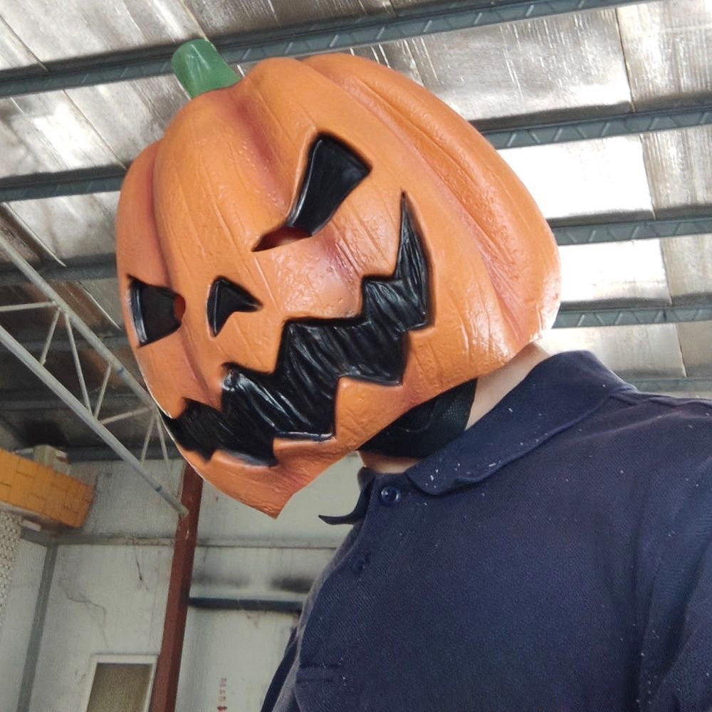 Halloween Evil Pumpkin Head Latex Mask Full Head Costume Mask for Cosplay Party Haunted House Carnival