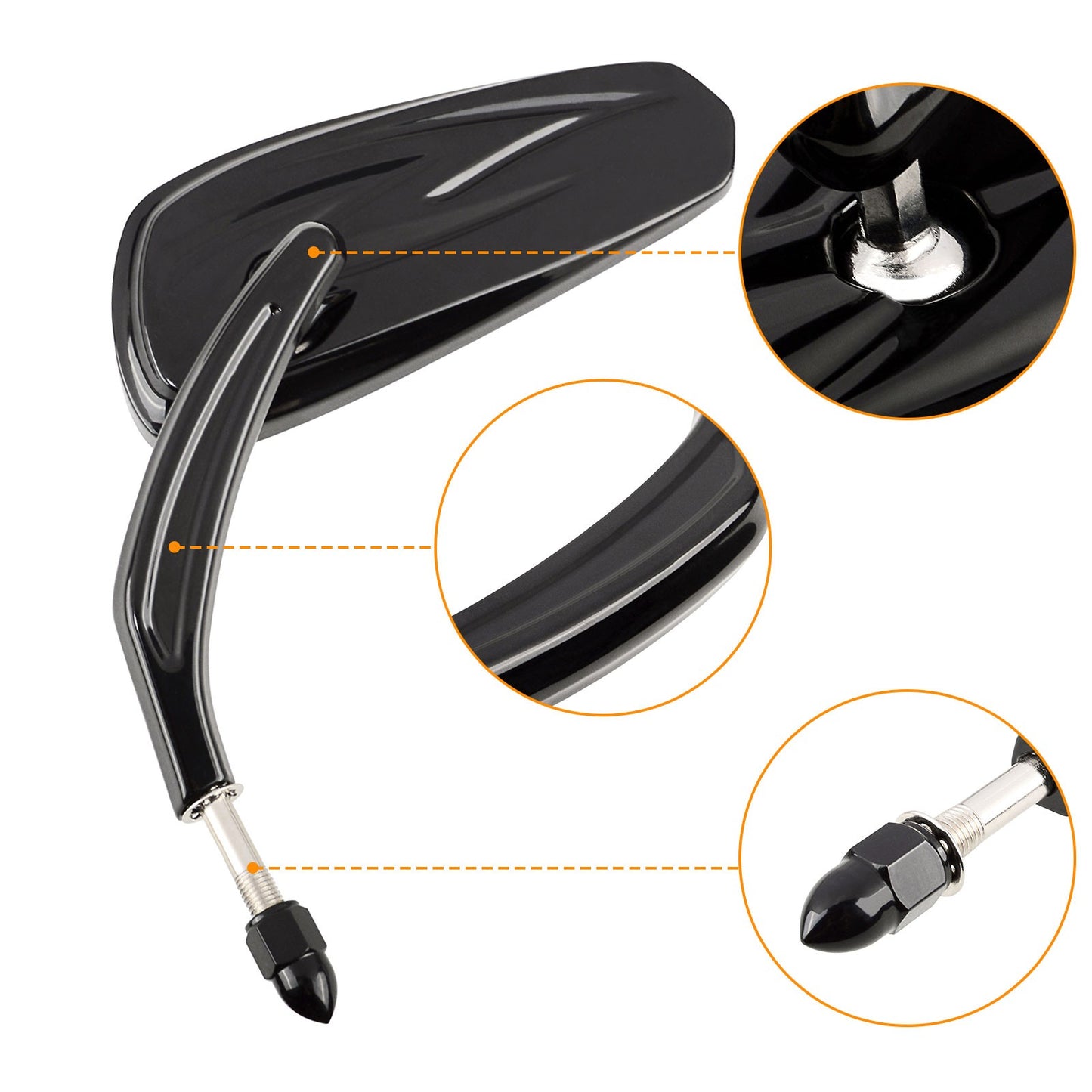 Espelhos retrovisores de motocicleta universais para Harley Touring Road Street Glide Electra Glide Sportster Iron 883 softail 1982-2024
