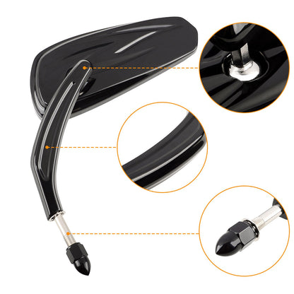 Espelhos retrovisores de motocicleta universais para Harley Touring Road Street Glide Electra Glide Sportster Iron 883 softail 1982-2024