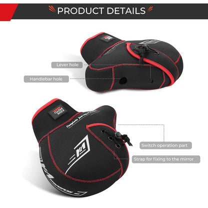 Luvas de guidão KEMIMOTO Luvas de mão para motocicleta Inverno Corta-vento Impermeável Lavável para Scooter ATV Snowmobile