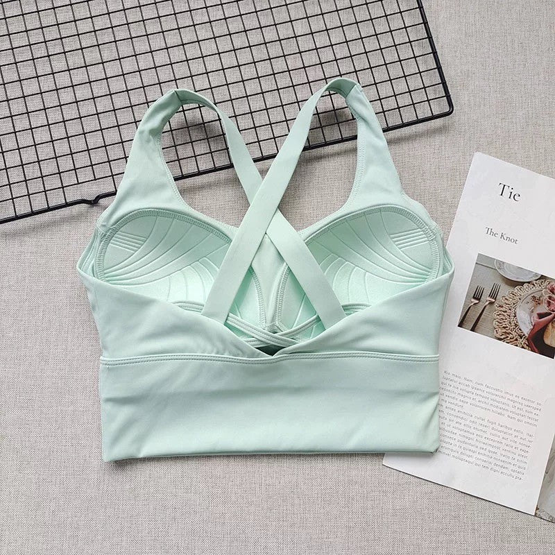 Shockproof High-Intensity Exercise Fitness Bra All-In-One Cup Running Gathered Yoga Beauty Back Breathable Sports Bra for Women