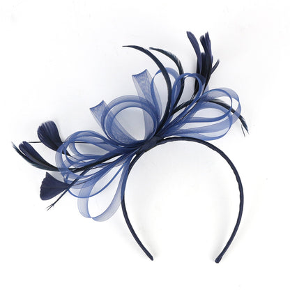 Chapéu Fascinator Feminino Chique Coquetel Casamento Festa Igreja Acessório de Cabelo Moda Pena Grampo de Cabelo Noiva
