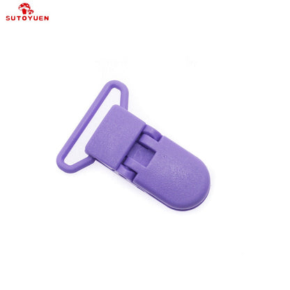 100 Pcs 20 Color Mixed Hot D Shape 25mm Plastic Baby Pacifier Clip Holder Newborn Baby Dummy Soother Bib Toy Chain Gift