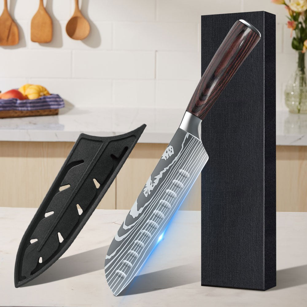 ZENG 3pcs Hot Sale Kitchen knife Stainless Steel 8inch Chef Knife,Santoku Knife, 6inch Utility Knife Kitchen Convenience Set