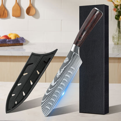 ZENG 3pcs Hot Sale Kitchen knife Stainless Steel 8inch Chef Knife,Santoku Knife, 6inch Utility Knife Kitchen Convenience Set