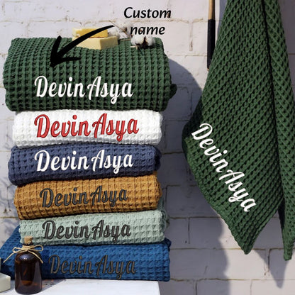 1pc Personalized Towel with Embroidered Text -Highly Absorbent & Super Soft Cotton Bath Sheets for Spa, Gym, Pool and Hotels?Pur