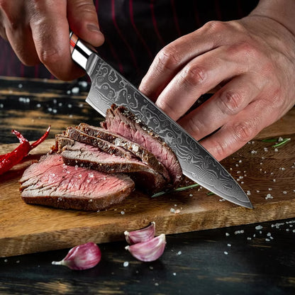 Conjunto de Facas de Cozinha de Aço Damasco Forjado para Arte 1-8 pçs Faca de Cozinha Profissional de Hotel para Fatiar e Cortar Utensílios de Cozinha Premium