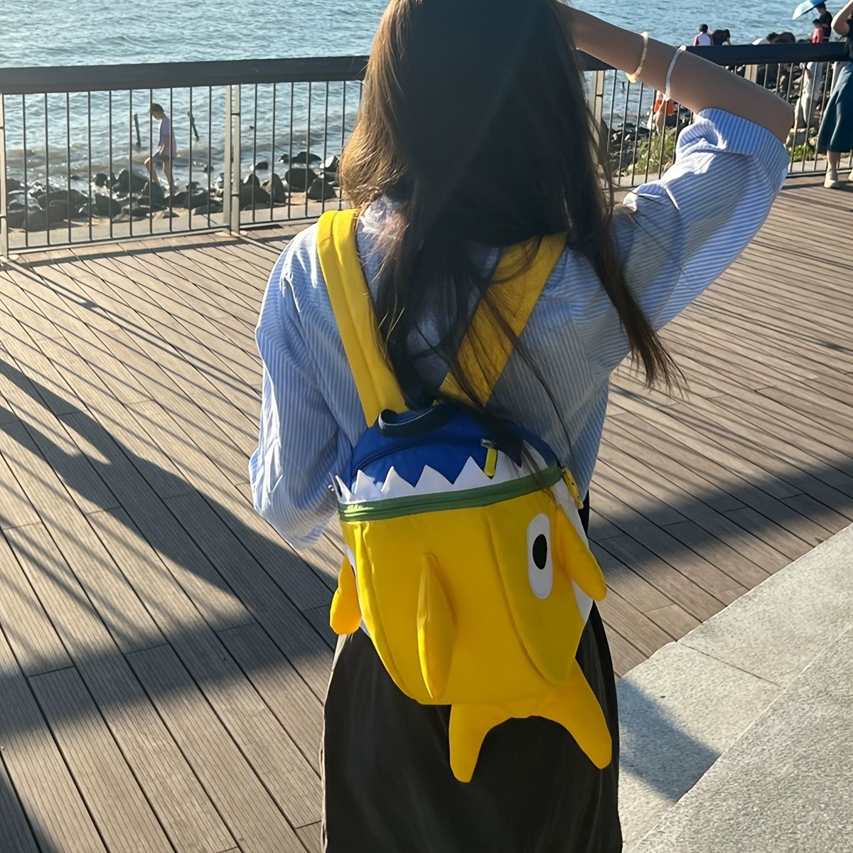 Cartoon Shark Backpack for Children Cute Aged 12-14 Boys And Girls School Bag with Fun Design