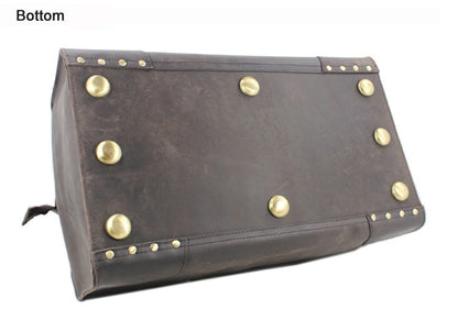 MUNUKI Vintage Crazy Horse Genuine Leather Travel bag  Large Luggage bag men Leather duffle bag Large Weekend Bag Tote Big