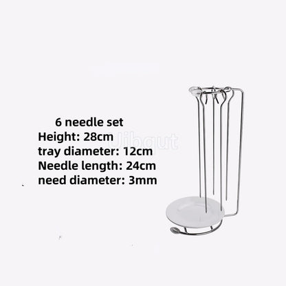 Kebab Barbecue Rack BBQ Cookware Roaster Rack Grill Vertical Stand Spanish outdoor BBQ Skewer Rack for Picnic Party Meat Sausage