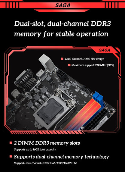 Placa-mãe SOYO H81M Gaming Dual Channel DDR3 M.2 NVME PCIEx16 HDMI VGA Interface LGA 1150 Suporta CPU Intel Core de 4ª Geração