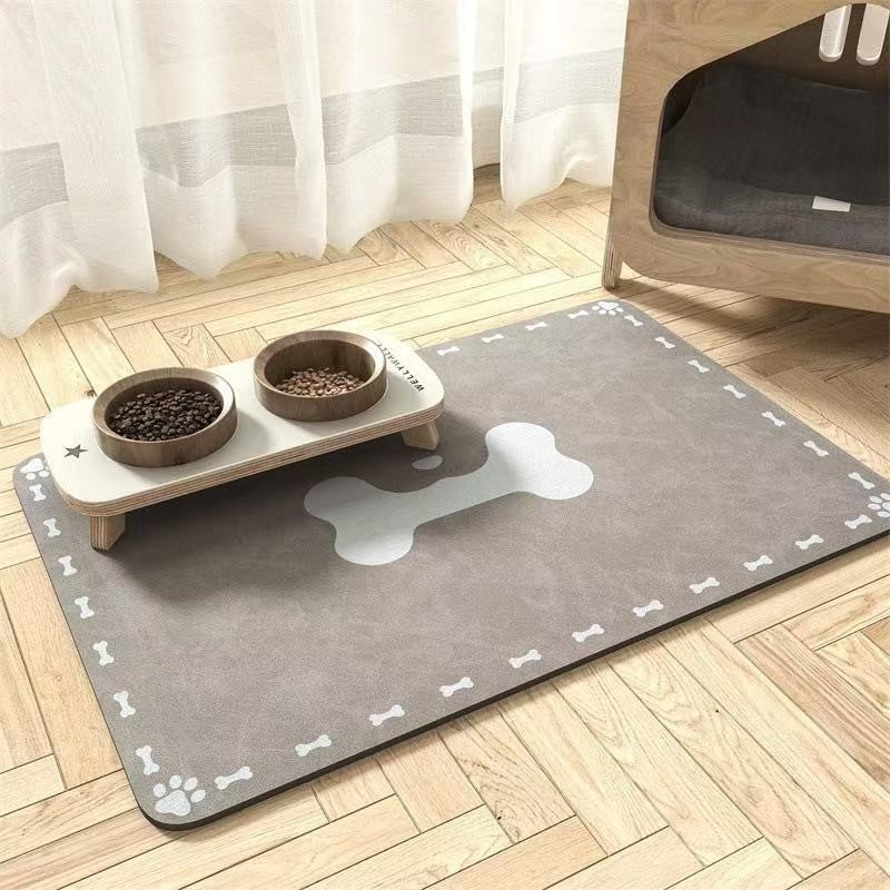 Tapete para Alimentação de Inverno - Jogo Americano Absorvente para Cães e Gatos com Parte Traseira Emborrachada Impermeável e Secagem Rápida