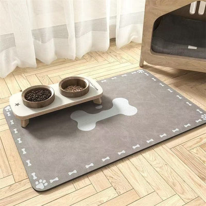 Tapete para Alimentação de Inverno - Jogo Americano Absorvente para Cães e Gatos com Parte Traseira Emborrachada Impermeável e Secagem Rápida