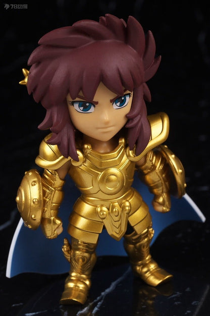 10cm Saint Seiya Anime Figure Myth Cloth Leão Aiolia Aquário Camus Câncer Máscara da Morte Cavaleiro de Ouro Zodíaco Japonês Bonecas Hobbies