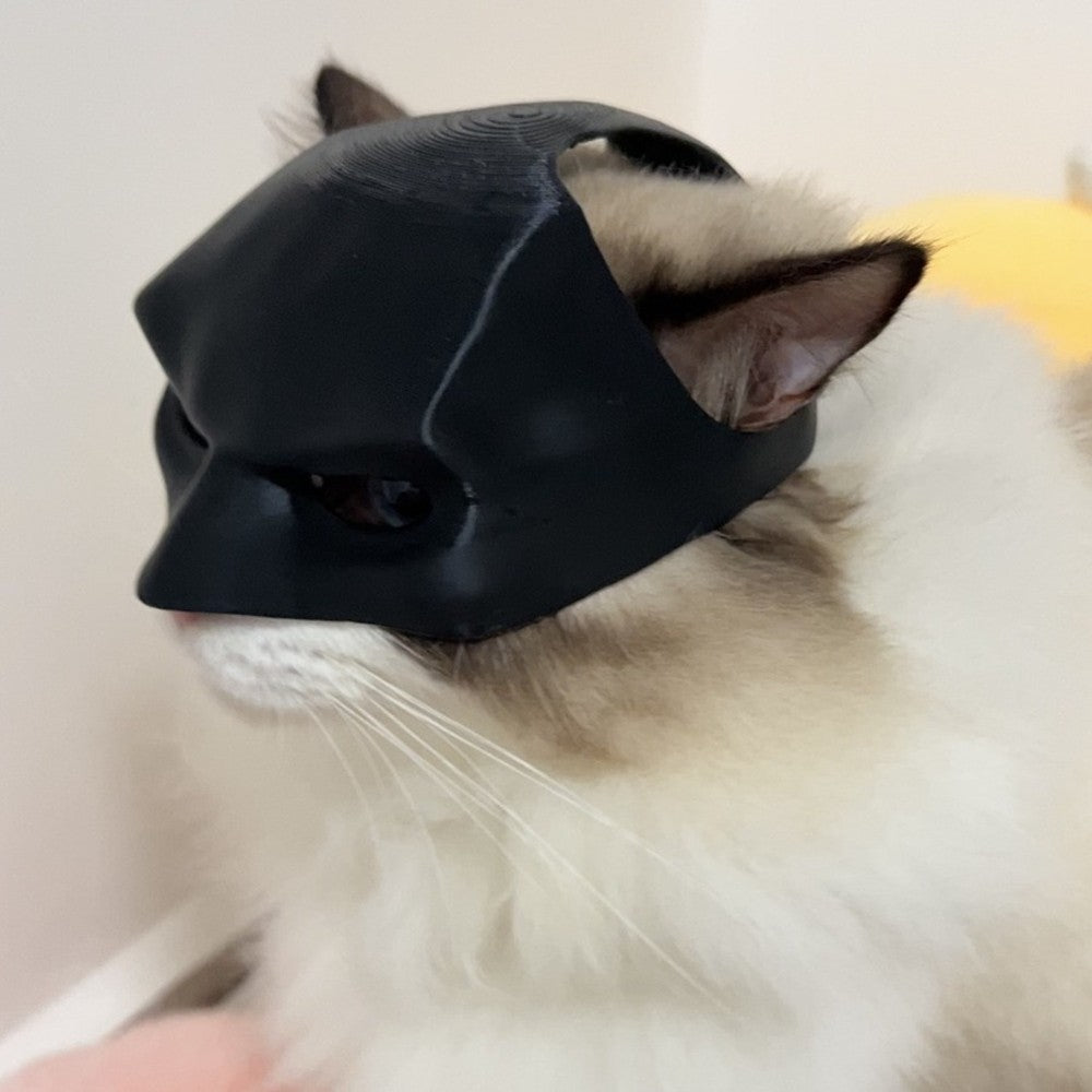 Máscara de Gato Morcego Vingador Preta Máscara Fofa de Super-Herói Gato Morcego Halloween Cosplay Fantasia de Halloween para Pets Gatos Suprimentos para Pets XS-L