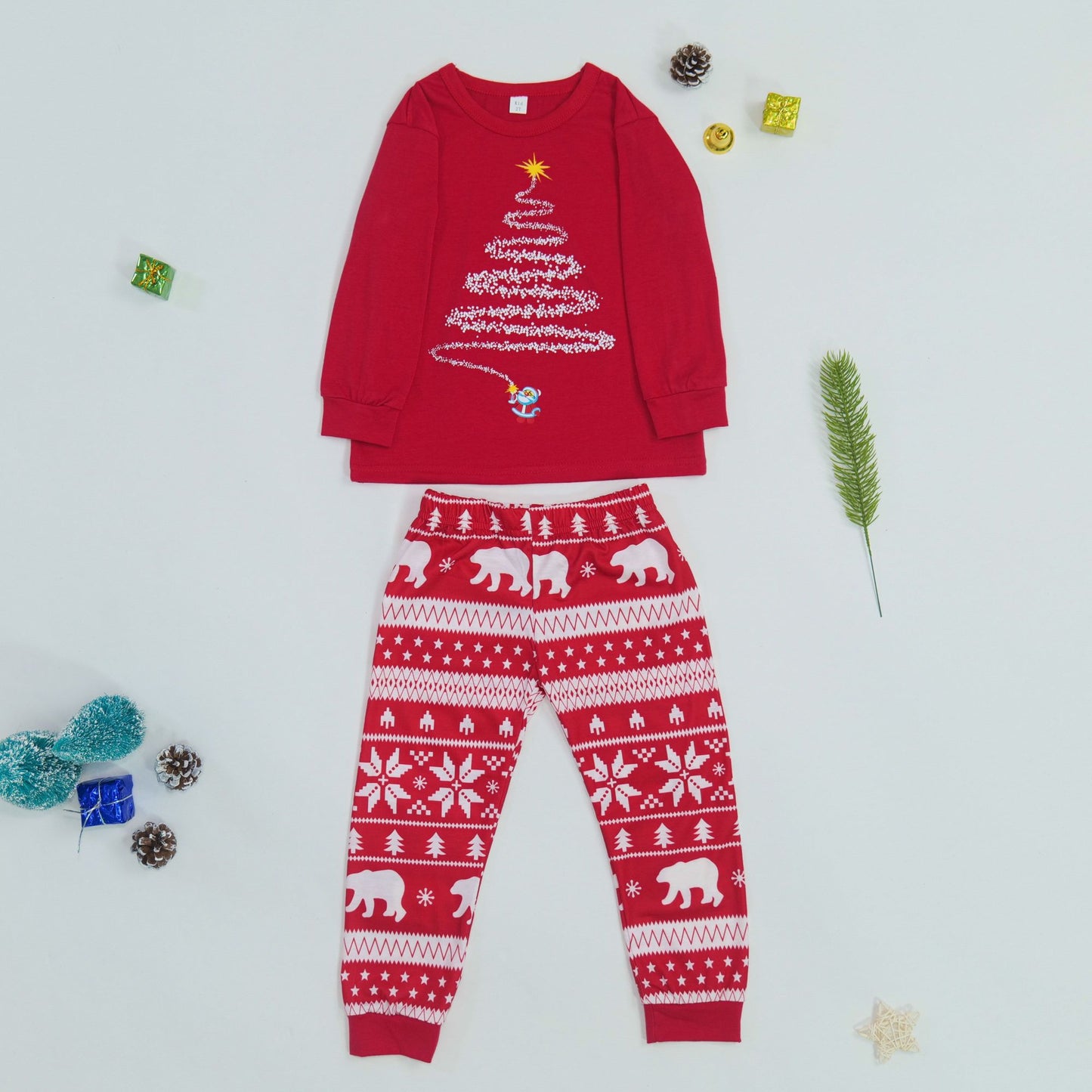 New Family Christmas Pajamas Mom Dad Kids Matching Clothing Set Baby Dog Romper Pjs Soft Loose 2 Pieces Suit Homewear Xmas Look