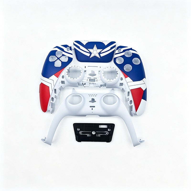 For PS5 Controller Shell, Mecha Style Custom Faceplate Cover with Touchpad Replacement for BDM-10/020/030/040/050