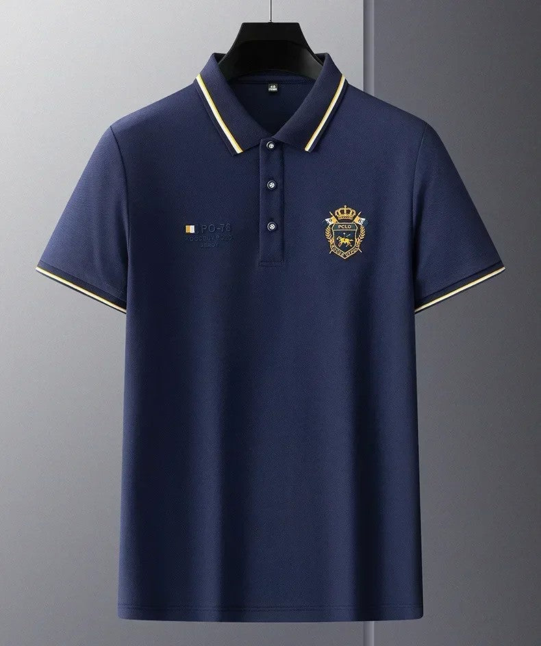 New Mens Embroidered Polo Shirts Summer Short Sleeve Shirt Luxury Top Lapel Streetwear Men Breathable Lightweight T Shirt Homme