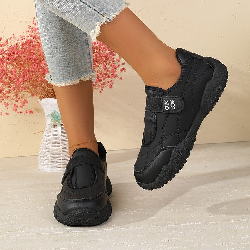 Soft Sole Non-Slip Work Shoes Comfortable for Feet Autumn Winter Women's Black Sneakers Slip-On Waterproof Kitchen Office