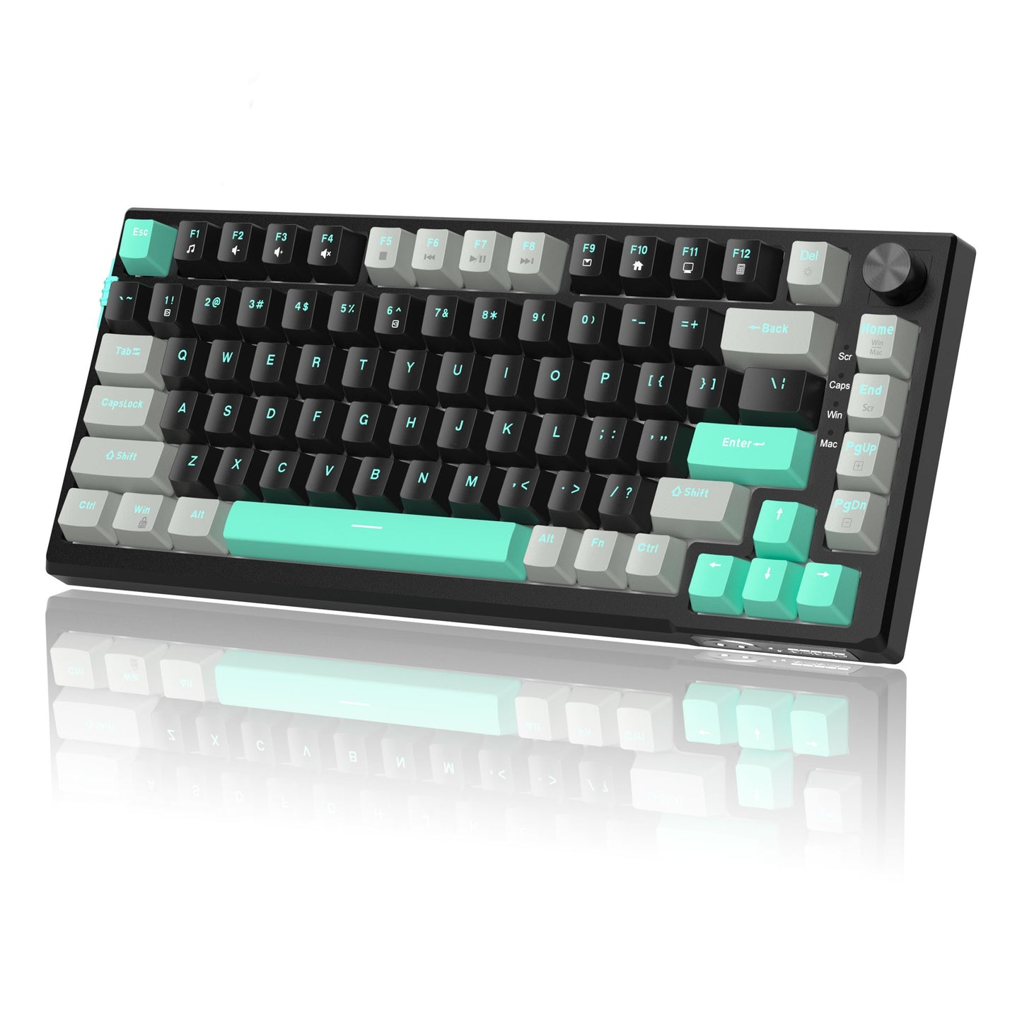 Teclado Mecânico Gamer MageGee SKY81 75%, RGB Gasket Hot Swappable com Fio Personalizado, Amortecimento de Som Cremoso com Botão
