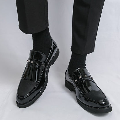 Men Loafers PU Splicing Low Heel Professional Classic Business Banquet Men Shoes Size 38-46
