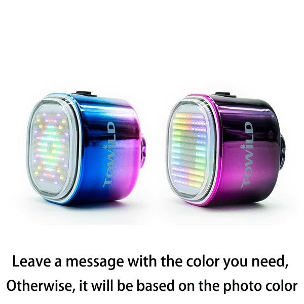 TOWILD TL08 Luz traseira com expressão inteligente 140 LEDs Sensor de frenagem Bluetooth Luz traseira de bicicleta personalizável