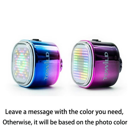 TOWILD TL08 Luz traseira com expressão inteligente 140 LEDs Sensor de frenagem Bluetooth Luz traseira de bicicleta personalizável
