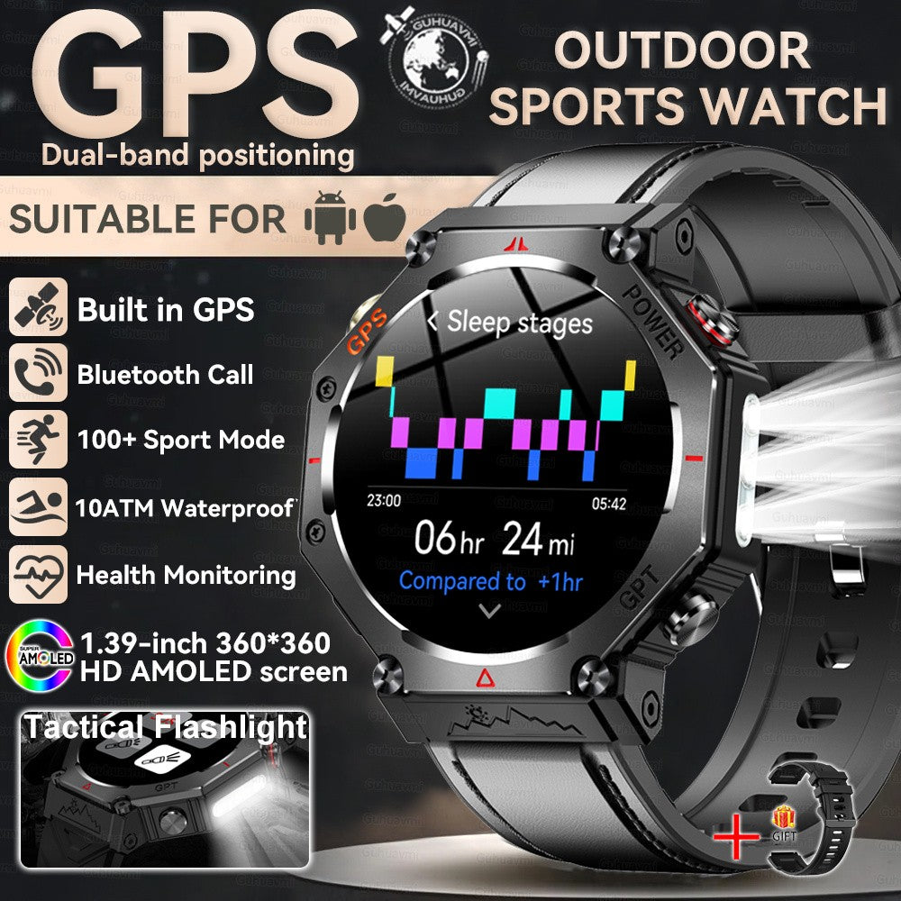 2025 Novo Smartwatch T-Rex 3 Ultra GPS Masculino 10ATM IP68 À Prova D'água GNSS de Banda Dupla Integrado Bússola Smartwatch Esportivo Militar