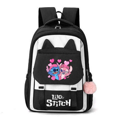 Mochila Stitch, Mochila Escolar Desenho Animado Kawaii, Mochila Grande Capacidade para Atividades ao Ar Livre, Material Escolar, Mochila de Viagem, Presente de Aniversário