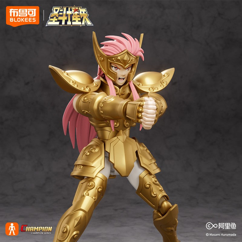 Blokees Saint Seiya Cisne Hyoga Pégaso Seiya Cavaleiros do Zodíaco Aquário Camus Áries Mu Action Figures Modelo de Anime Estátua Brinquedos