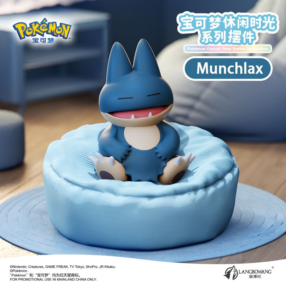 6 Estilos Novos Pokémon Casual Time Pikachu Munchlax Slowpoke Rowlet Meowth Charmander Bonecos Anime Dormindo Brinquedos de PVC Kawaii