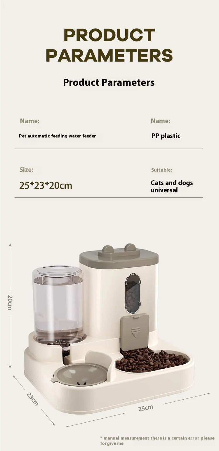 Conjunto Comedouro e Bebedouro Automático para Cães e Gatos: Design por Gravidade, À Prova de Vazamento, À Prova de Derrame, Antiderrapante, Fácil de Limpar, Tigela de Comida Embutida
