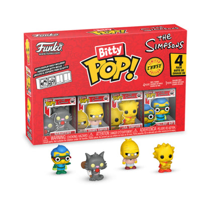 The Simpsons 4 Pacotes de Funko Bitty Pop Desenho Animado Bart Maggie Mini Bonecos Caixa Surpresa Colecionável Edição Limitada Brinquedos Presente Infantil